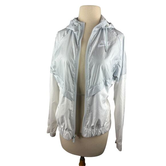 Nike Colorblocked Windrunner Hooded Jacket Pure Platinum White 804947-011 Small - Picture 8 of 16